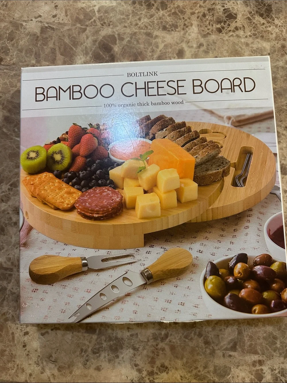 Bamboo Cheese Board with Serving Tools - Natural